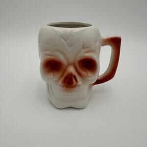 Vintage Skull Coffee Mug Ceramic 10 oz. Stamped DW120